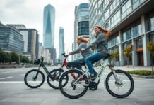 Şehir İçindeki Rüzgârlı Günlerde Elektrikli Bisikletler ile Gezmek Exploring the city on windy days with electric bicycles